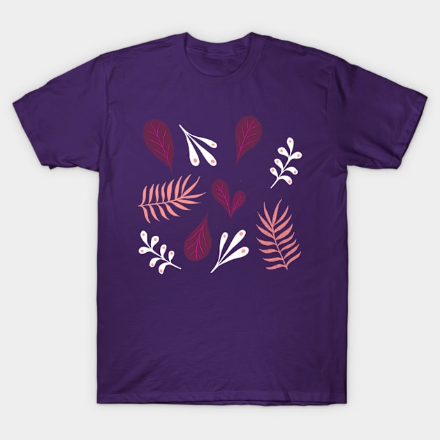 Winter leaf and ferns. T-Shirt by Papergrape